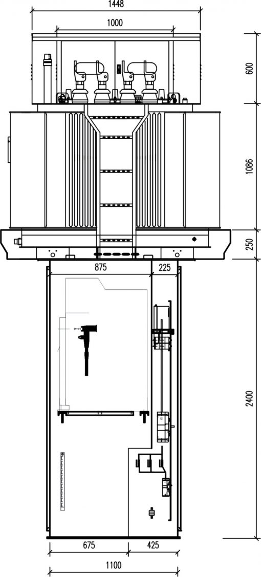 MẶT CẮT DỌC TRẠM BIẾN ÁP